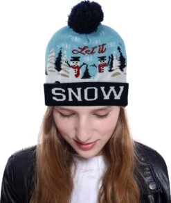 Chapeau - Chapeau De Noël - Chapeau D'hiver - Vacances - Avec éclairage LED - Chapeau Avec Lumières - Chapeau De Fête - Accessoire D'hiver - Cadeau De Noël
