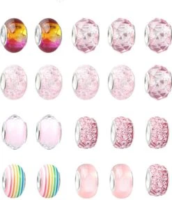 Calendrier De L'Avent - Perles - Bracelet Avec Breloques - Bracelet DIY - Cadeau Filles - Cadeau Dames - Cadeau De Noël - Cadeau Sinterklaas - Charms - Breloques - Bracelet - Cadeau - Paquet Cadeau - Rose - Cadeau Bracelet Rose -DUNI Magasin 1032x1200