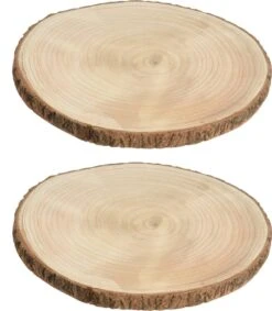2x Morceaux De Disques D'écorce D'arbre De Décoration En Bois D30 Cm - Disques D'écorce D'arbre De Matériel De Passe- Hobby - Décorations De Noël