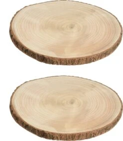 2x Morceaux De Disques D'écorce D'arbre De Décoration En Bois D20 Cm - Disques D'écorce D'arbre De Matériel De Passe- Hobby - Décorations De Noël