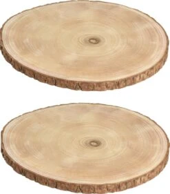 2x Morceaux De Disques D'écorce D'arbre De Décoration En Bois D35 Cm - Disques D'écorce D'arbre De Matériel De Passe- Hobby - Décorations De Noël