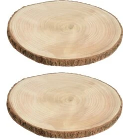 2x Morceaux De Disques D'écorce D'arbre De Décoration En Bois D25 Cm - Disques D'écorce D'arbre De Matériel De Passe- Hobby - Décorations De Noël