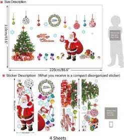 Autocollants De Noël | Décoration De Noël | Décorations De Noël |Grands Autocollants De Fenêtre | Autocollants D'ambiance | Noël | 4 Feuilles -DUNI Magasin 1060x1200