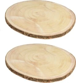 2x Morceaux De Disques D'écorce D'arbre De Décoration En Bois D40 Cm - Disques D'écorce D'arbre De Matériel De Passe- Hobby - Décorations De Noël