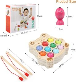 Flightmode - Houten Speelgoed Montessori Pour Enfants, Jeu De Pêche, Jouets à Partir De 2 Ans, Jouets Éducatif , Jeu De Pêche à La Grenouille, Jouets De Noël, Cadeau Filles Garçons 2 3 4 5 Ans -DUNI Magasin 1111x1200