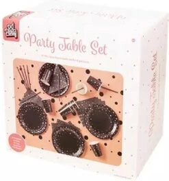 Party Set Or & Zwart - Vaisselle Jetable - Assiettes & Gobelets - Pailles & Serviettes - Nappe Or - Mariage - Fête - Anniversaire - Nouvel An - Nouvel An - Or - Noël - Table De Noël - Décoration De Noël