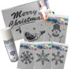 Paquet De Décoration De Fenêtre De Noël - Contient 6 Modèles De Décoration De Fenêtre De Noël En Plastique Et 1 Aérosol De Jet De Neige