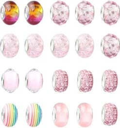 Bijoux- Bracelet à Breloques DIY - Collier - Dans Une Boîte à Bijoux + Sac Cadeau Rose - 66 Pièces - Créatif - Enfants - Artisanat - DIY - Coffret Cadeau - Anniversaire - Noël - Sinterklaas - Cadeau -DUNI Magasin 1130x1200 2