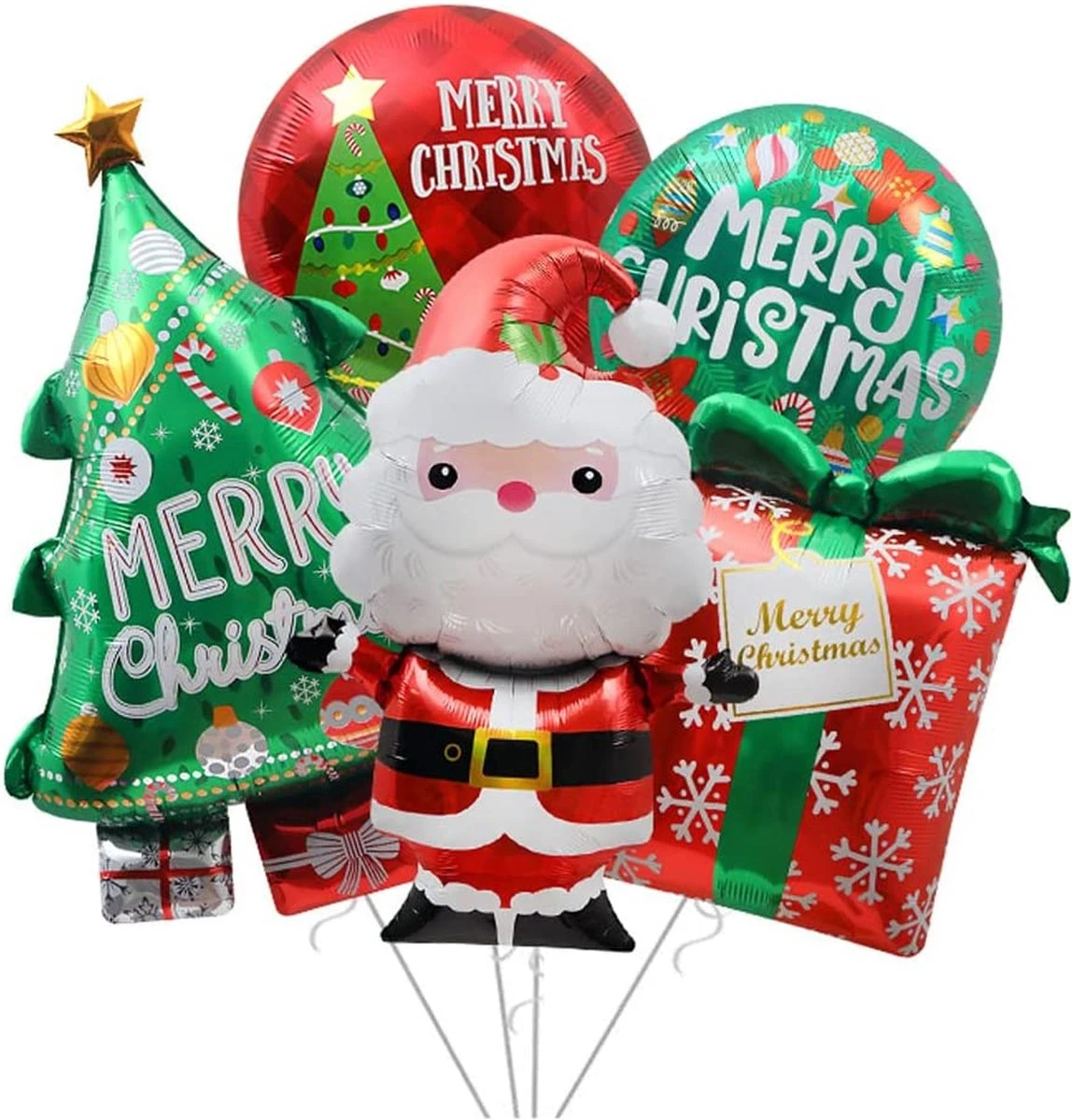 MagieQ Christmas Christmas Tree Gift & Santa Foil Ballon Ballons De Noël - Décorations De Noël - Décorations De Noël - Rouge Et Vert 3 MagieQ Christmas Christmas Tree Gift & Santa Foil Ballon Ballons De Noël - Décorations De Noël - Décorations De Noël - Rouge Et Vert