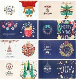 Cartes De Noël Peinture De Diamants - Sapin De Noël - Bonhomme De Neige - 8 Pièces -DUNI Magasin 1153x1200