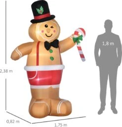 Bonhomme En Pain D'épice Gonflable Avec Lampe LED- Décoration De Noël - Décorations De Noël - Noël - Éclairage De Noël à L'extérieur - Éclairage De Noël - 175 X 82 X 238 Cm -DUNI Magasin 1154x1200 1