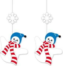 2x Pcs Fête/déco Décoration Plafond Pendentif Bonhomme De Neige Thème Hiver - Après Ski Ou Noël - 50 X 30 Cm