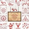 12 En 1 Série De Noël Carte 13x13cm Album De DIY Masquage Peint à La Bombe Modèle Dessin Pochoirs Peinture Scrapbooking Carte -DUNI Magasin 1164x1200
