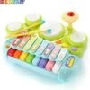 DePlay 3-en-1 Xylophone - Xylophone Jouets - Clavier - Piano - Batterie - Kit De Batterie - Espace De Rangement Pour Baguettes - Baguettes De Sécurité - Père Noël - Cadeau