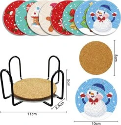 Adorzy Peinture De Diamants Sous-verres - 8 Sous- Sous-verres Avec Support - Peinture De Diamants Adultes - Peinture De Diamants Noël - Décoration De Noël -DUNI Magasin 1167x1200