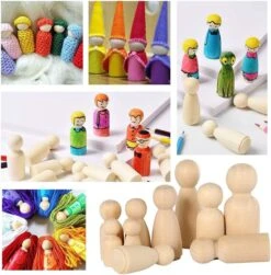 Lot De 50 Poupées En Bois Inachevées, Figurines En Bois à Peinture Pour Bricolage, Coloriage, Famille, Homme, Femme, Garçon, Fille, Décoration D'anniversaire De Noël . -DUNI Magasin 1179x1200