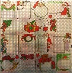 Feuilles D'autocollants Découpés Holographiques De Noël - 60 Feuilles - 12 Différentes - Utilisez-les Pour Des Cadeaux, Des Cartes Ou Des Albums Photo -DUNI Magasin 1184x1200