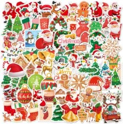 Rainbecom - Autocollants De Skate 100 Pièces - Noël - Autocollants Esthétiques VSCO - Imperméable - Anti-soleil - Décorez Vos Affaires