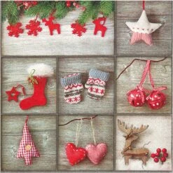 Set De Noël - 50 X Sacs De Noël 18 X 8 X 22cm + 1 Rouleau De Papier Cadeau + Ruban Rouge + 12 étoiles Autocollantes Dorées