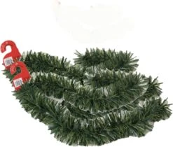 2 X Guirlandes De Sapin De Noël/guirlandes De Lametta De 180 X 12 Cm De Couleur Vert Pailleté - Guirlande Extra Large