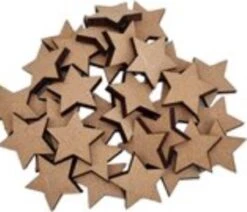 Promission Trading Bundle - 250 Pièces - étoiles Mdf - 3 Mm D'épaisseur - 2 Cm - Artisanat - Noël - Sinterklaas