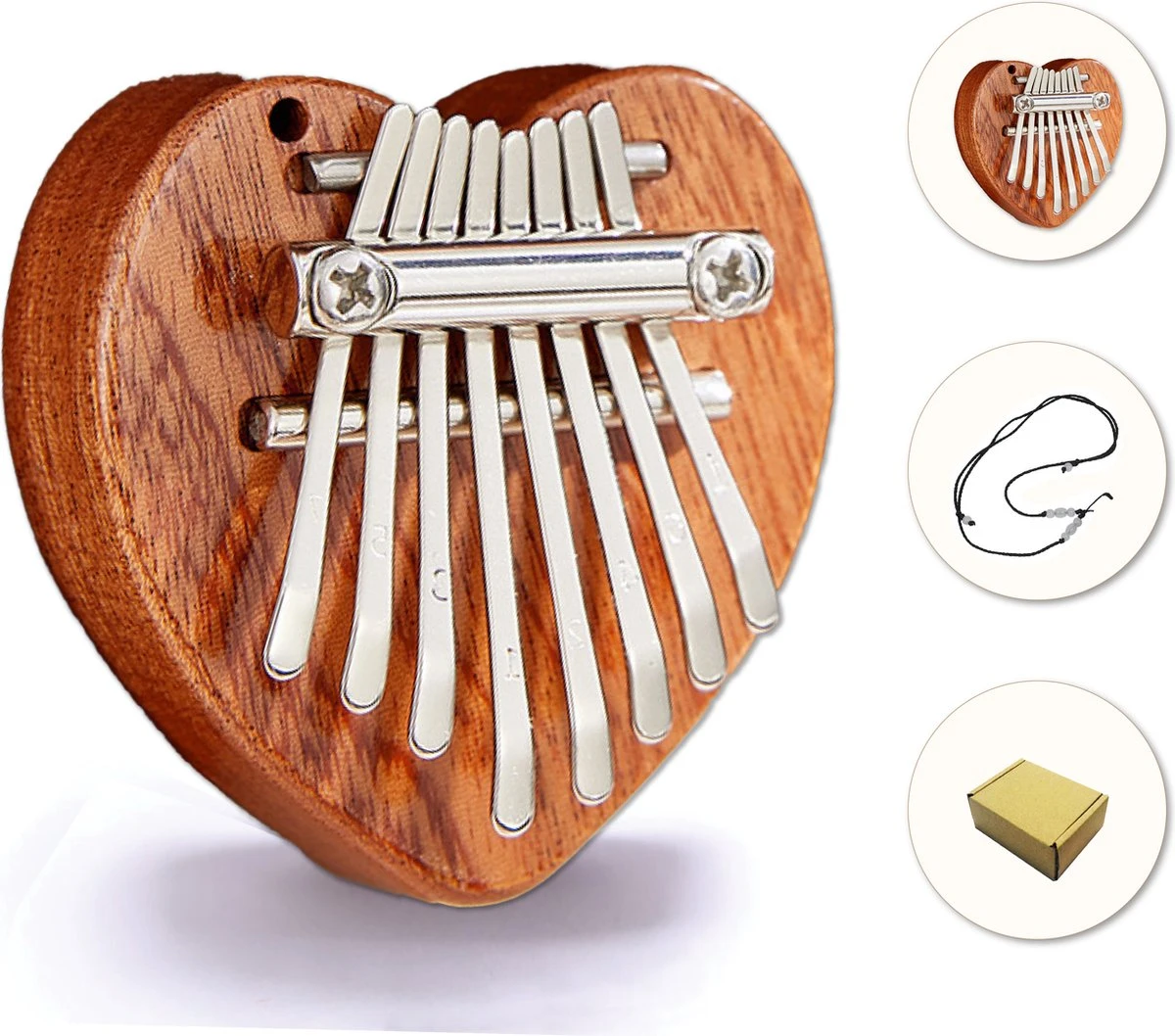 Colorful Sun® Kalimba Set - 8 Notes - Piano à Pouces - Instrument De Musique - Bois D'acajou - Cadeau De Noël - Pour Enfants Et Adultes 3 Colorful Sun® Kalimba Set - 8 Notes - Piano à Pouces - Instrument De Musique - Bois D'acajou - Cadeau De Noël - Pour Enfants Et Adultes
