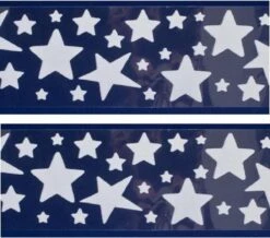 2x Feuilles D'autocollants De Fenêtre De Décoration De Fenêtre De Noël étoiles Blanches 12,5 X 58,5 Cm