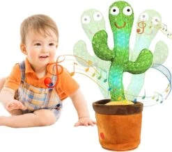 Currero Dancing Cactus - Talking Cactus - Talking Cuddle - Dancing Cactus - Talking Cactus - Cadeau - Cadeau De Noël - Rechargeable