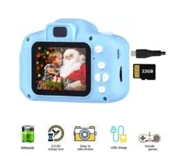 Green-32GB Kids Caméra Numérique Vintage Caméra Photographie Vidéo Caméra Mini Education Jouets Pour Enfants Bébé Cadeaux 1080P Caméra De Noël -DUNI Magasin 1200x1070