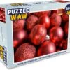 Puzzle Boules De Noël Rouges Avec Différentes Textures - Puzzle - Puzzle 500 Pièces - Noël - Cadeau - Cadeau De Noël Pour Hommes, Femmes Et Enfants - Sinterklaas Présente - Sinterklaas Pour Les Grands Enfants