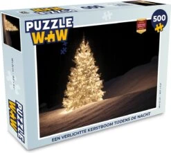 Puzzle Un Sapin De Noël Illuminé Pendant La Nuit - Puzzle - Puzzle 500 Pièces - Noël - Cadeau - Cadeau De Noël Pour Hommes, Femmes Et Enfants - Sinterklaas Cadeaux - Sinterklaas Pour Les Grands Enfants