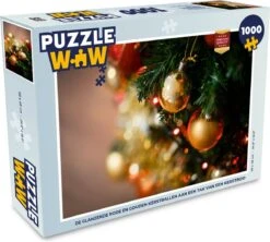 Puzzle Les Boules Brillantes Rouges Et Dorées Sur Une Branche D'un Sapin De Noël - Puzzle - Puzzle 1000 Pièces Adultes - Noël - Cadeau - Cadeau De Noël Pour Hommes, Femmes Et Enfants - Sinterklaas Présente - Sinterklaas Pour Les Grands Enfants