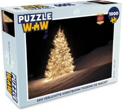 Puzzle Un Sapin De Noël Illuminé La Nuit - Puzzle - Puzzle 1000 Pièces Adultes - Noël - Cadeau - Cadeau De Noël Pour Hommes, Femmes Et Enfants - Sinterklaas Cadeaux - Sinterklaas Pour Les Grands Enfants