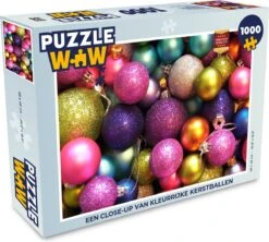 Puzzle Un Gros Plan De Boules De Noël Colorées - Puzzle - Puzzle 1000 Pièces Adultes - Noël - Cadeau - Cadeau De Noël Pour Hommes, Femmes Et Enfants - Sinterklaas Présente - Sinterklaas Pour Les Grands Enfants