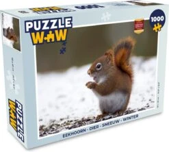 Puzzle Écureuil - Animal - Neige - Hiver - Puzzle - Puzzle 1000 Pièces Adultes - Noël - Cadeau - Cadeau De Noël Pour Hommes, Femmes Et Enfants - Sinterklaas Présente - Sinterklaas Pour Les Grands Enfants