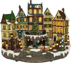 Village De Noël Village D'hiver Ville Avec Mouvement, éclairage Et Son 32 Cm De Haut Et 40 De Long -DUNI Magasin 1200x1078