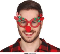 Guirma - Costume De Noël Et Du Nouvel An - Lunettes De Noël Ruud Dolf Avec Nez - Rouge - Noël - Déguisements D'habillage