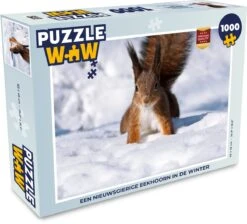 Puzzle Écureuil - Rongeur - Neige - Hiver - Puzzle - Puzzle 1000 Pièces Adultes - Noël - Cadeau - Cadeau De Noël Pour Hommes, Femmes Et Enfants - Sinterklaas Présente - Sinterklaas Pour Les Grands Enfants