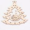 Pour Noël - Décorations En Bois (naturel), 99x99x3mm, Arbre De Noël Découpé Avec Paysage D'hiver. Vendu Par 5 Pièces