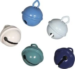 5x Clochettes En Métal Bleu Mix Avec Oeil 15 Mm Fournitures De Loisirs / Artisanat - Cloches De Noël - Cloches De Chat - Matériel De Hobby