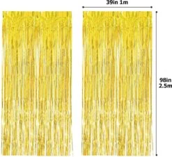 Rideaux Lametta, 2 Pièces, Rideaux En Aluminium, Franges De Fond, Rideaux Pour Anniversaire, Mariage, Fête, Accessoires Photomaton, Accessoires Photo Pour Noël 1 Mx 2 M (plusieurs Couleurs) (or) -DUNI Magasin 1200x1096