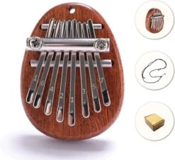 Colorful Sun® Kalimba Set - 8 Notes - Piano à Pouces - Instrument De Musique - Bois D'acajou - Cadeau De Noël - Pour Enfants Et Adultes