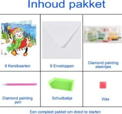 Cartes De Noël Peinture De Diamants 15x15 - 8 Pièces - Dont 8 Enveloppes Blanches - Ensemble Complet -DUNI Magasin 1200x1115 1