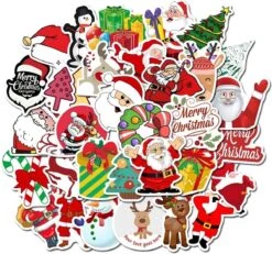 50x Autocollants De Noël Divers - Vacances - Ensemble D'autocollants De Noël - X-mas - Sapin De Noël, Renne Et Père Noël Pour La Saison De Noël - Noël -DUNI Magasin 1200x1124 2