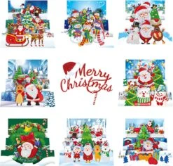 Cartes De Noël Adorzy Peinture De Diamants - Cartes 3D - 8 Pièces - 15x15 Cm - Forfait Peinture De Diamants Complet - Pour Adultes Et Enfants