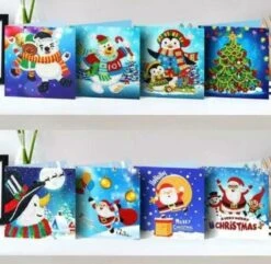 DHH 8 Cartes De Noël Peinture De Diamants - 15x15cm - Cartes De Noël Avec Enveloppes - Ensemble Complet De Peinture Au Diamond 3.