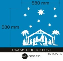 Sticker Fenêtre - Noël - Unique - 58 X 58 Cm - Qualité Supérieure - Attrayant - Coller Sans Bulles - Couleur Blanc - Convient Aussi Bien à L'extérieur Qu'à L'intérieur - Très Cool