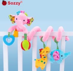 Jouets Pour Bébé / Jouets Pour Poussette Bébé Spirale / Jouets / Jouet Siège Auto / Spirale De Speelgoed/ Spirale D'activités / Cadeau De Noël / Sinterklaas / Hochet / Tendeur De Wagon / Jouet Berceau éléphant Rose