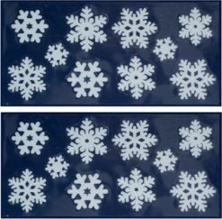 3x Autocollants De Fenêtre De Décoration De Fenêtre De Noël Flocons De Neige Blancs 23 X 49 Cm