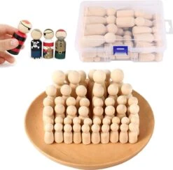 Lot De 50 Poupées En Bois Inachevées, Figurines En Bois à Peinture Pour Bricolage, Coloriage, Famille, Homme, Femme, Garçon, Fille, Décoration D'anniversaire De Noël .
